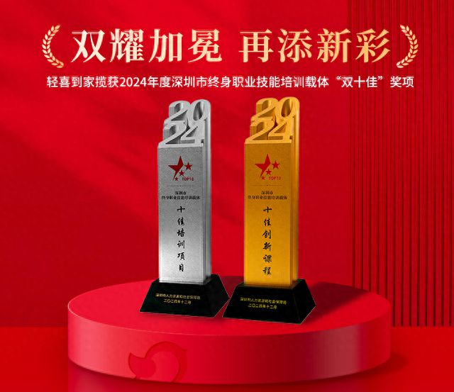 双耀加冕！轻喜到家斩获2024年度深圳市“十佳培训项目”与“十佳创新课程”双料荣誉(图1)